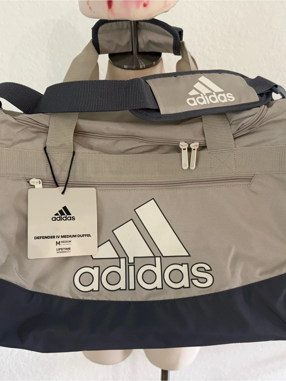 New mens adidas Gray Defender IV Medium Duffel Bag